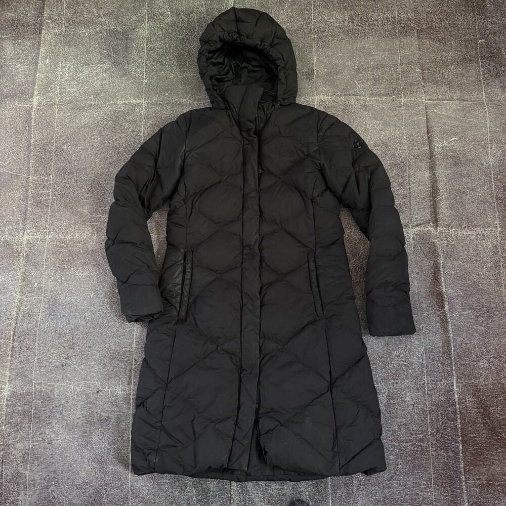 Women's The North Face 550 Down Black Down Quilted Downtown Parka Jacket Sz M